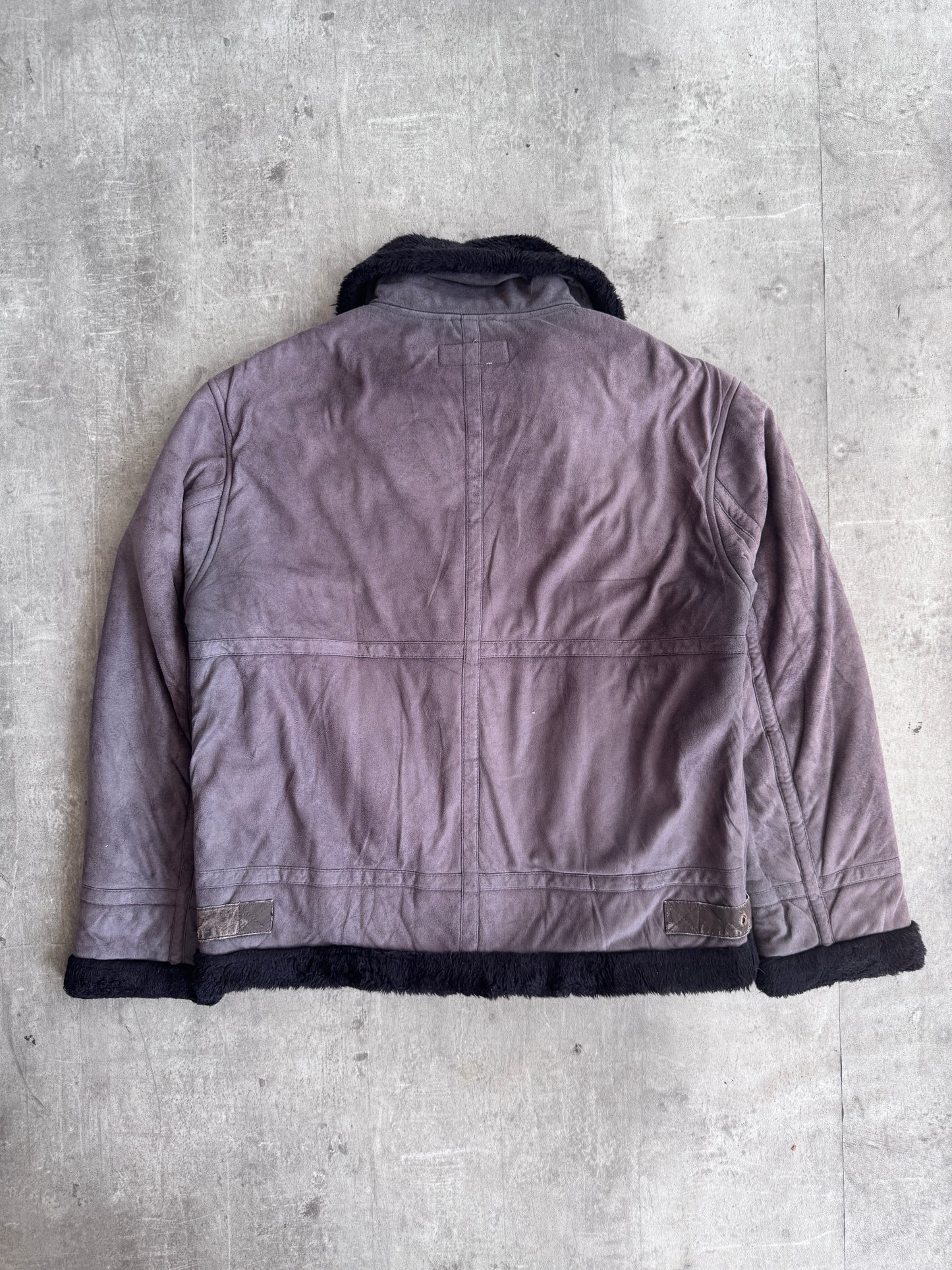 Kansai Jeans Taupe Suede Faux Shearling Jacket
