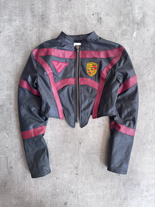 VT Rework: Porsche Panelled Cropped Leather Jacket