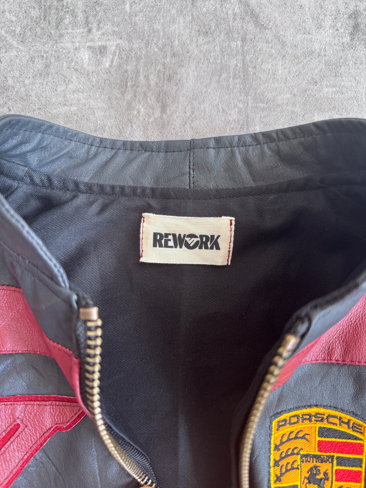 VT Rework: Porsche Panelled Cropped Leather Jacket