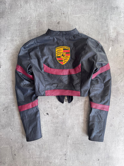 VT Rework: Porsche Panelled Cropped Leather Jacket