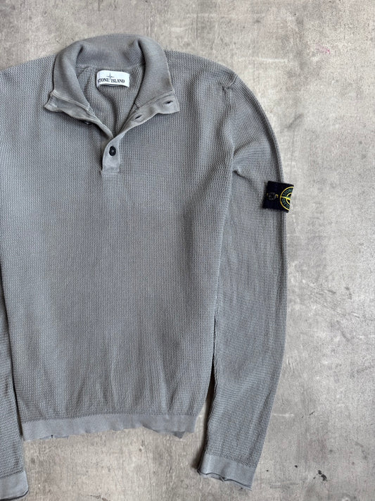 S/S 2016 Stone Island Grey Light Waffle Knit Sweater