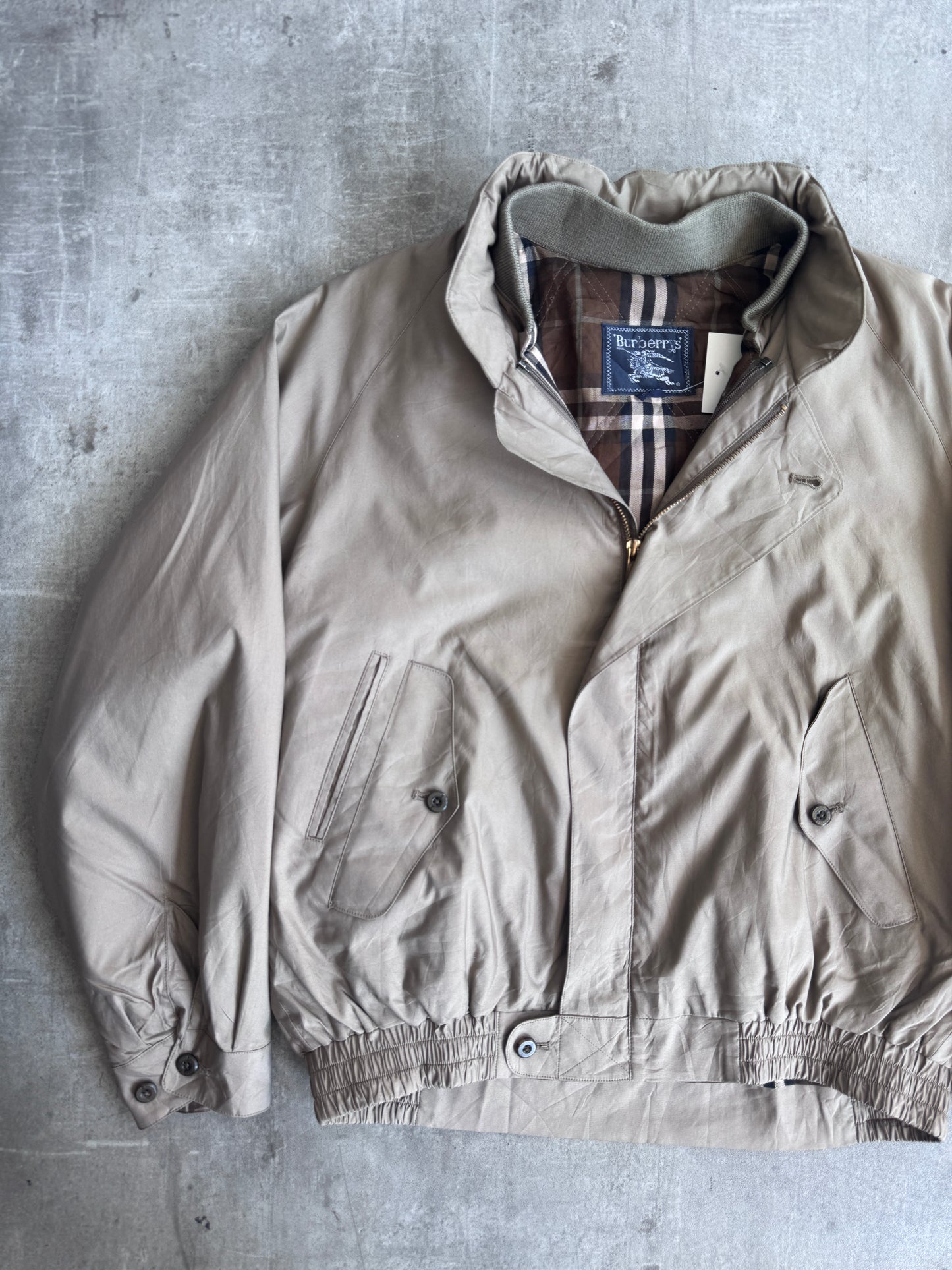 Burberry Nova Check Lined Modular Harrington Jacket