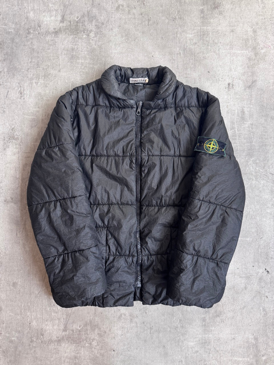 A/W 1995 Stone Island Dark Grey Crinkle Padded Jacket