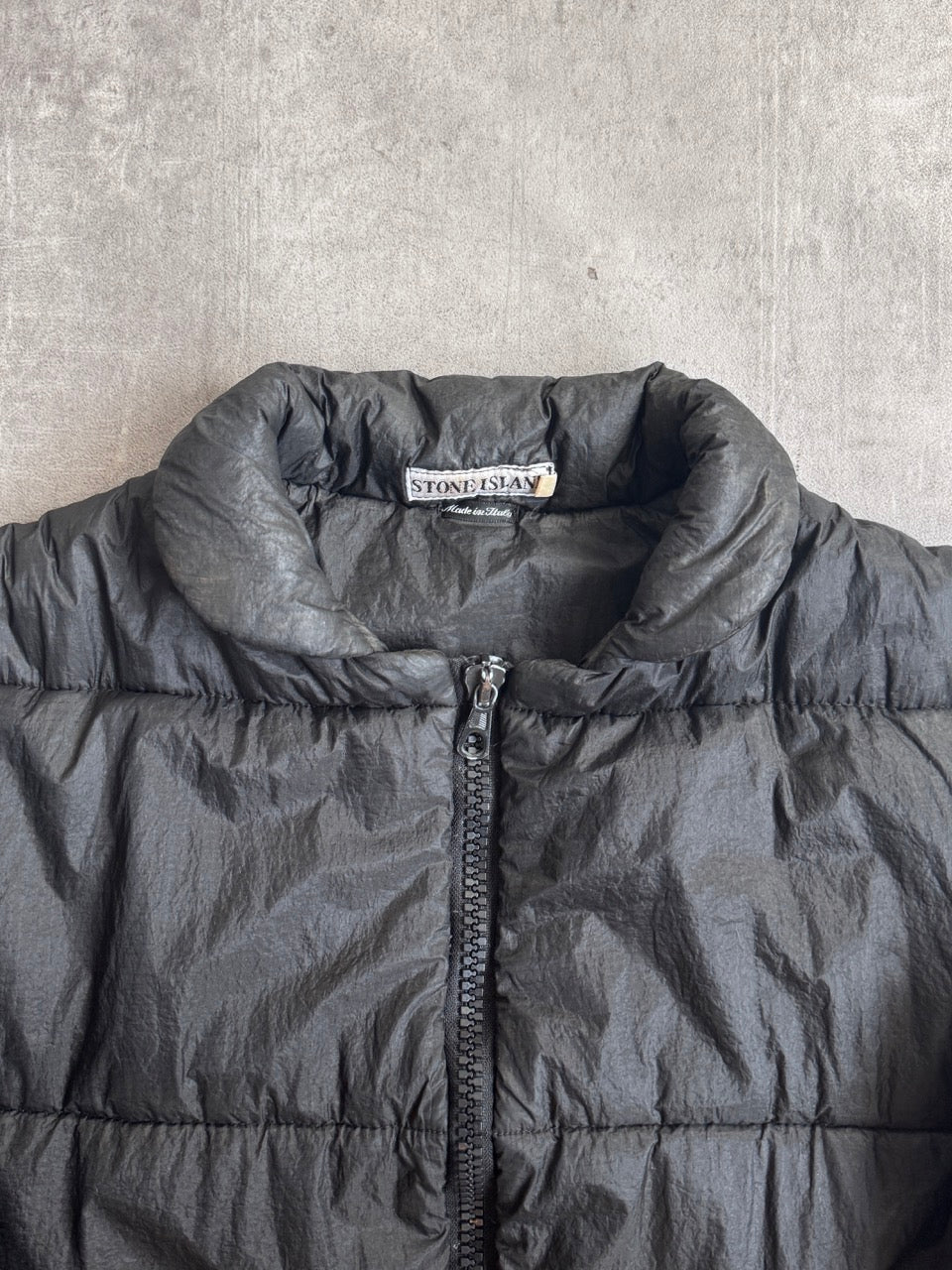 A/W 1995 Stone Island Dark Grey Crinkle Padded Jacket