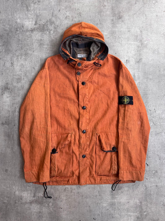Stone Island S/S 2004 Orange Light Weight Button Up Jacket