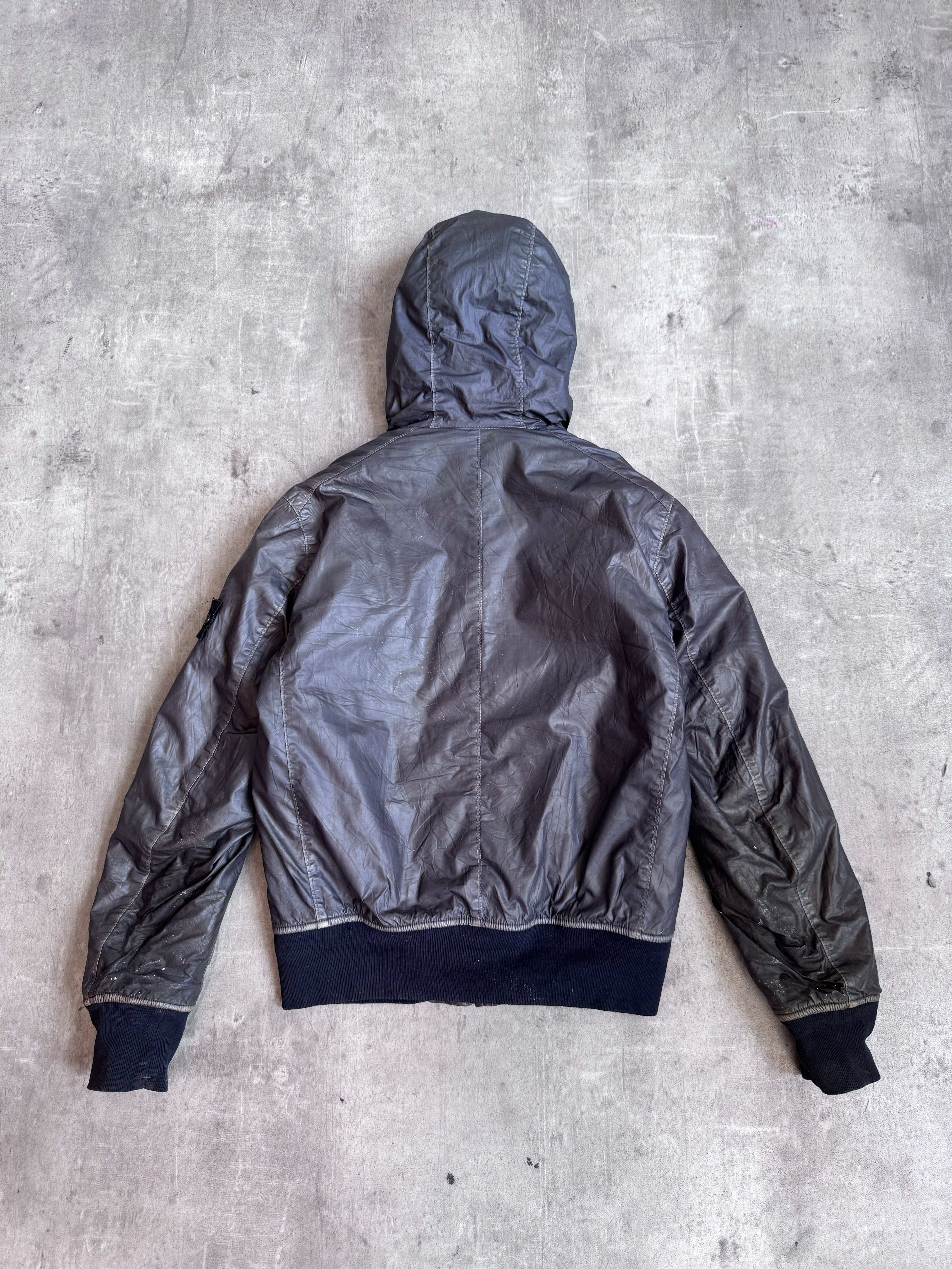 A/W 14' Stone Island Mussola Gommata Navy Reflective Nylon Hooded