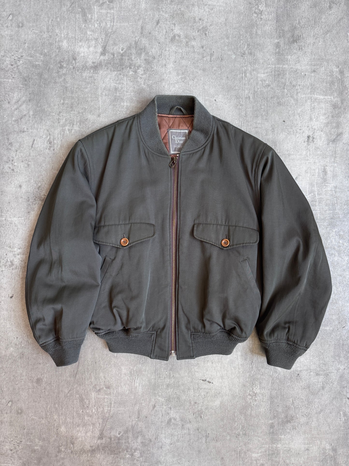 1980s Christian Dior Deep Olive Two Pocket Blouson
