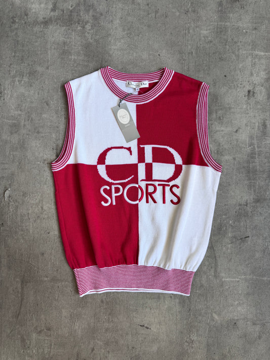 1990s Christian Dior Quartered Logo Sweater Vest