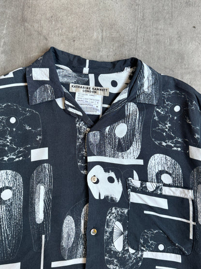 Katharine Hamnett Abstract Print Camp Collar Pocket Shirt.