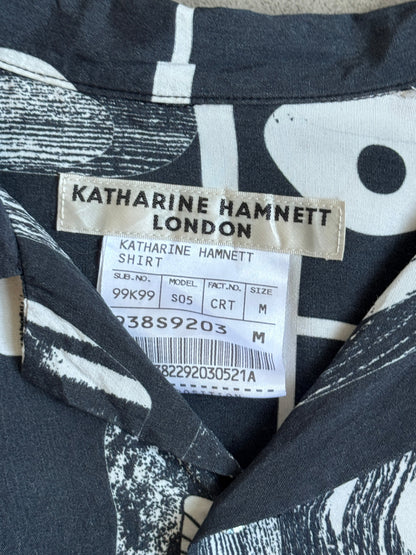 Katharine Hamnett Abstract Print Camp Collar Pocket Shirt.