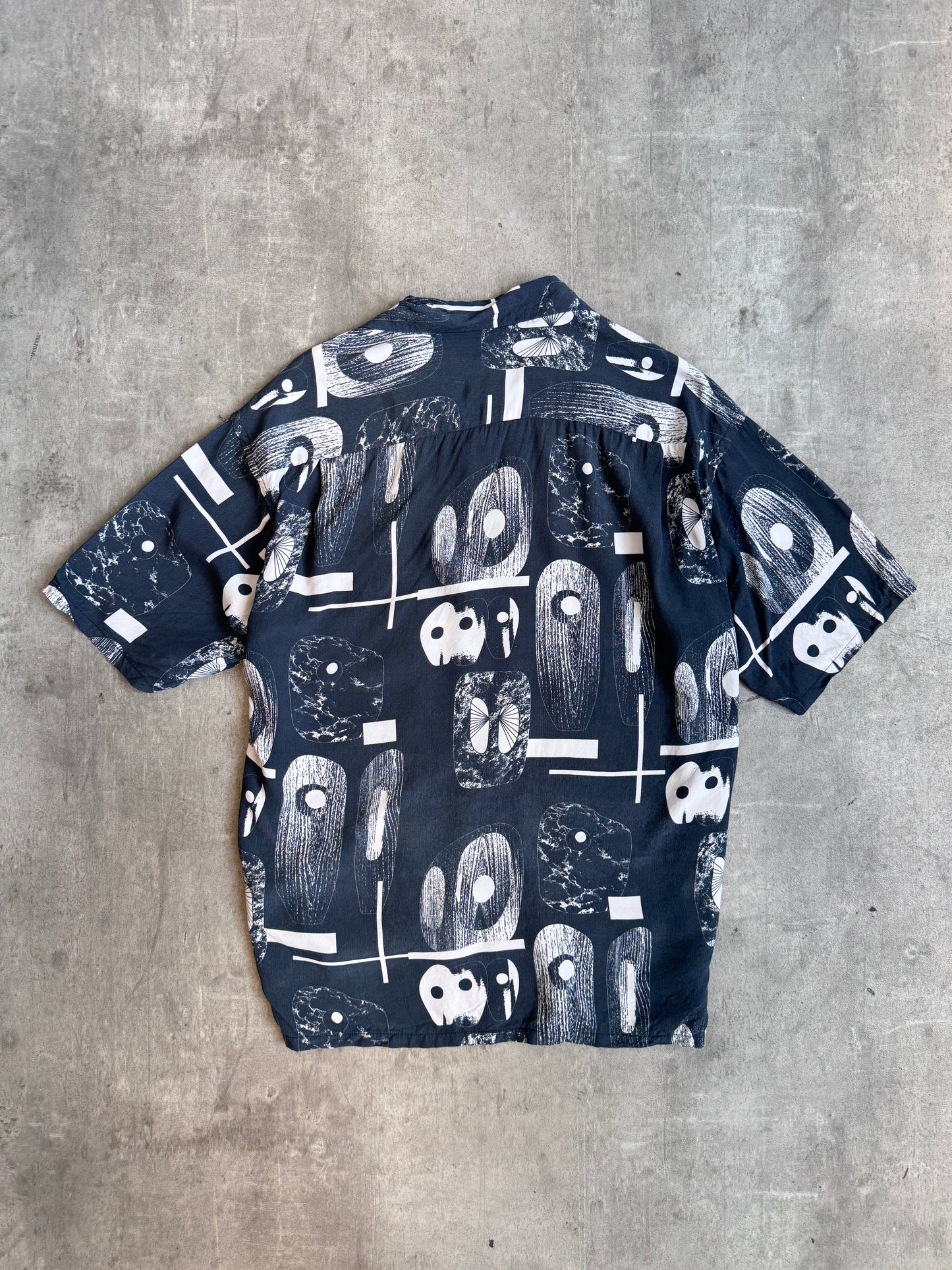 Katharine Hamnett Abstract Print Camp Collar Pocket Shirt.