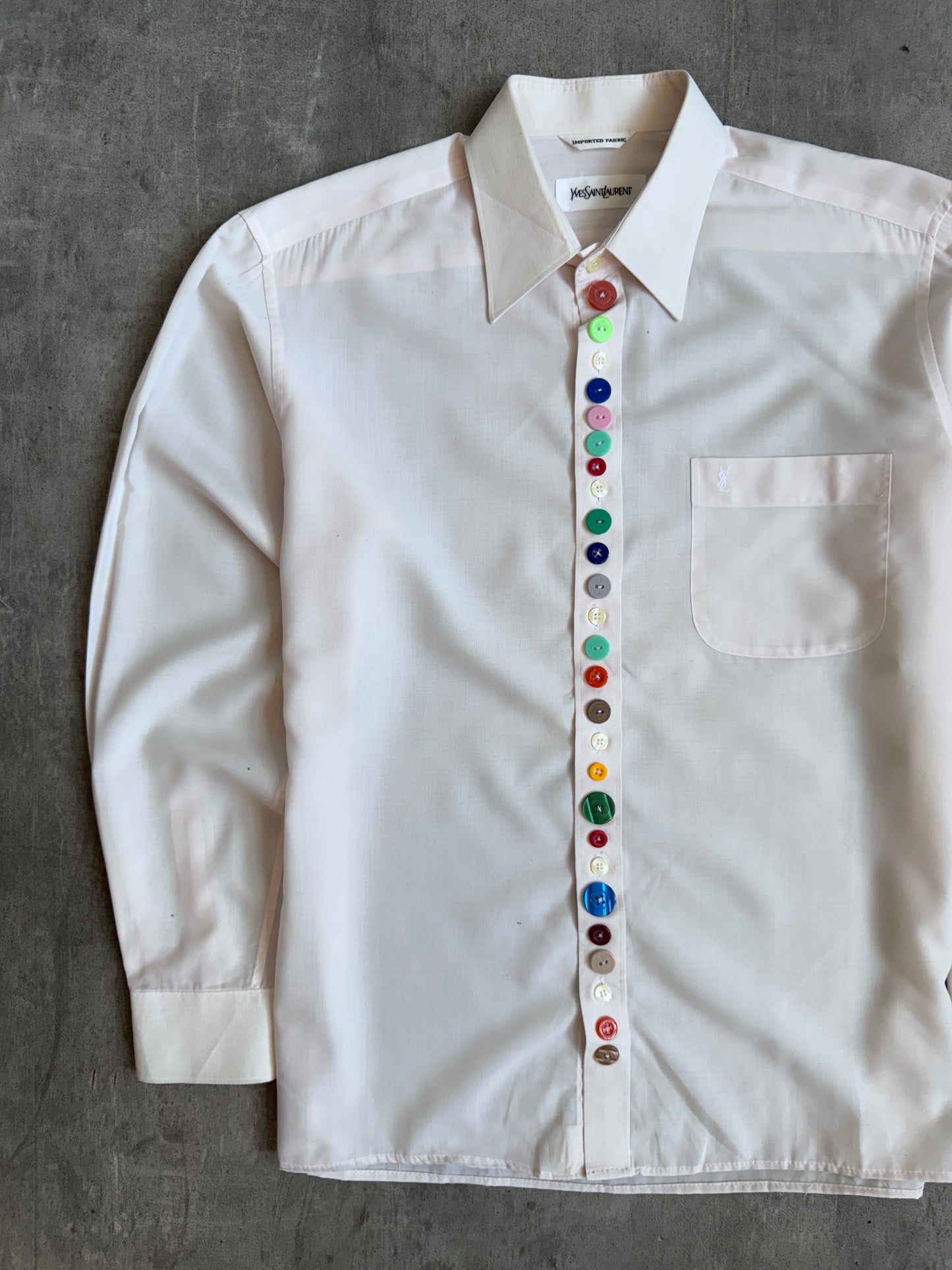 YvesSaintLaurent Poplin Cotton Multi Button Cropped Shirt