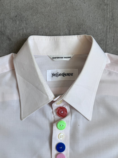 YvesSaintLaurent Poplin Cotton Multi Button Cropped Shirt