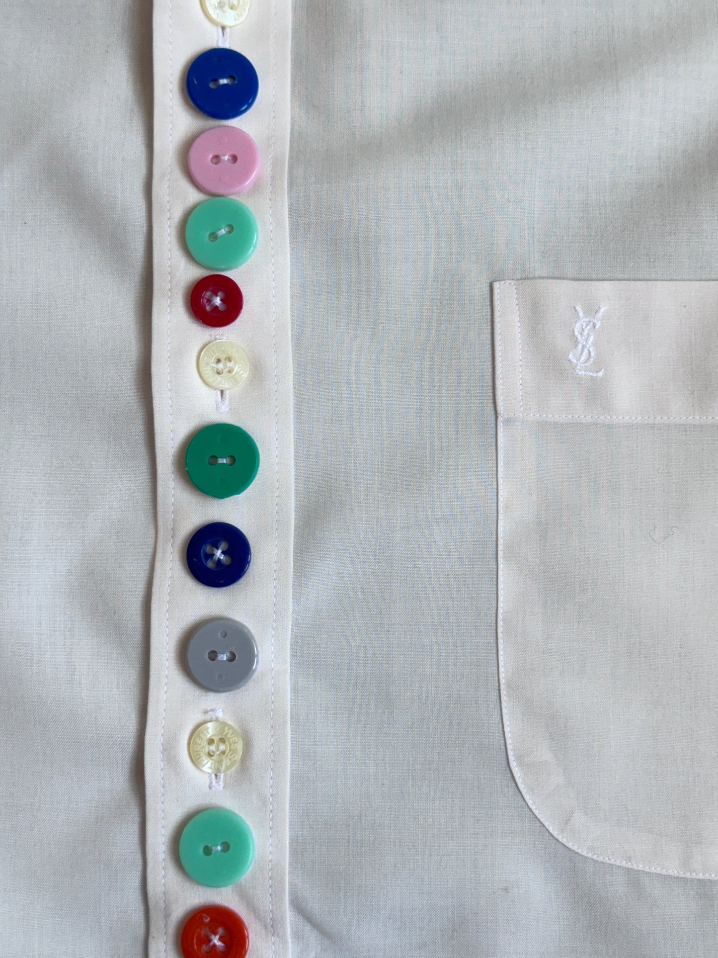 YvesSaintLaurent Poplin Cotton Multi Button Cropped Shirt