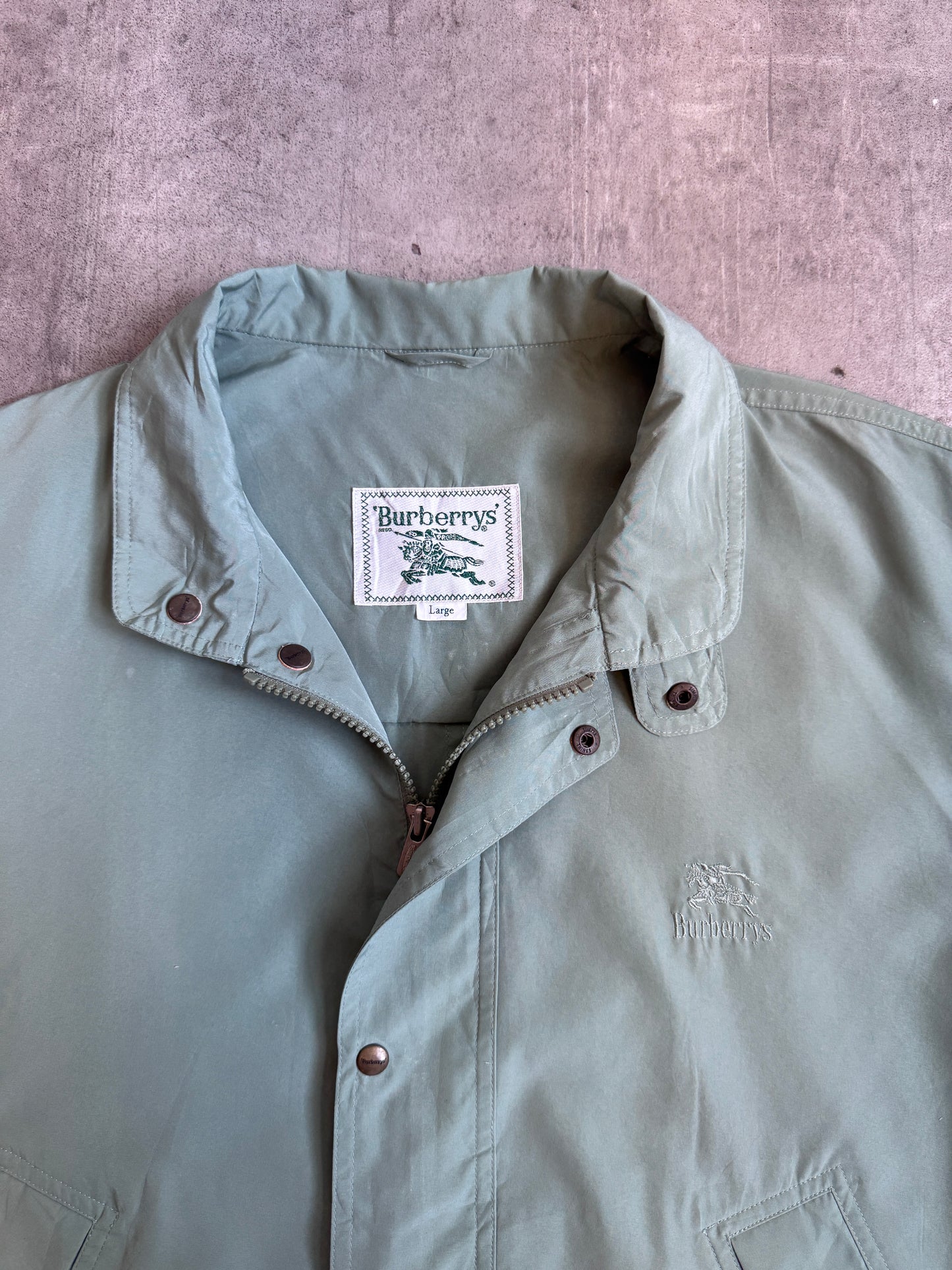 1990's Burberry Sage Green Summer Work Blouson