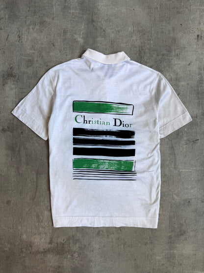 1990's Christian Dior Sports Stripe Detail Graphic Polo