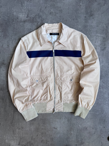 1990's Versace Sport Navy Stripe Structured Work Blouson