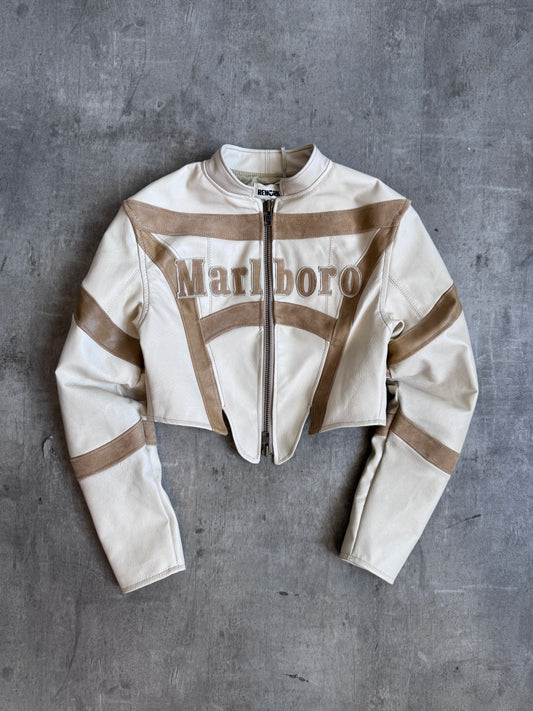 VT Rework: Marlboro Beige Corsetted Leather Jacket