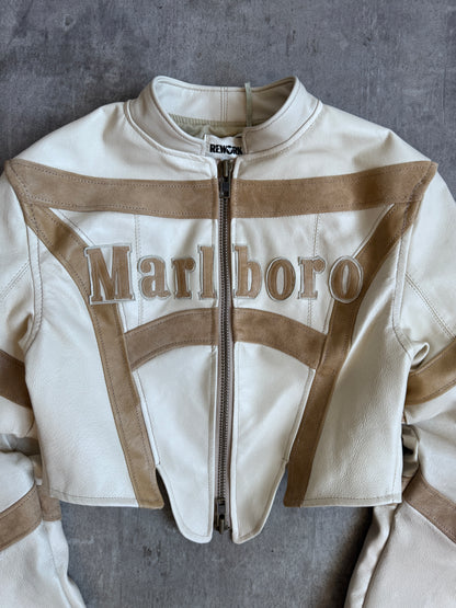 VT Rework: Marlboro Beige Corsetted Leather Jacket