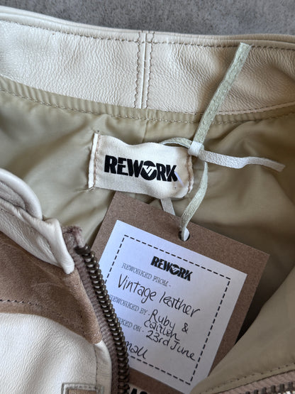 VT Rework: Marlboro Beige Corsetted Leather Jacket