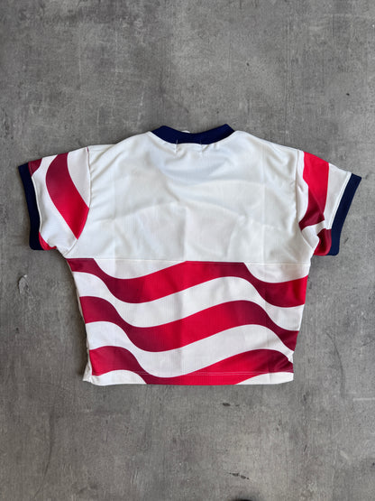 VT Rework: USA Football Panelled Crop Top