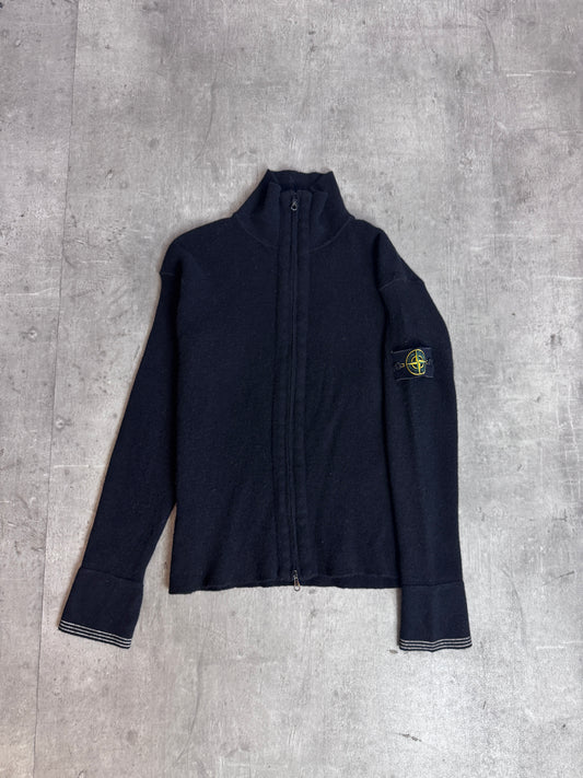 A/W 2005' Stone Island Black Knit Dual Zip Cardigan