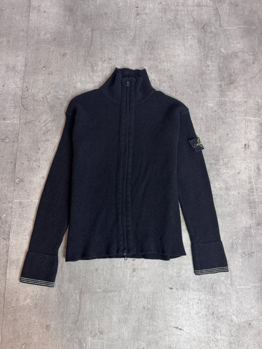 A/W 2005' Stone Island Black Knit Dual Zip Cardigan