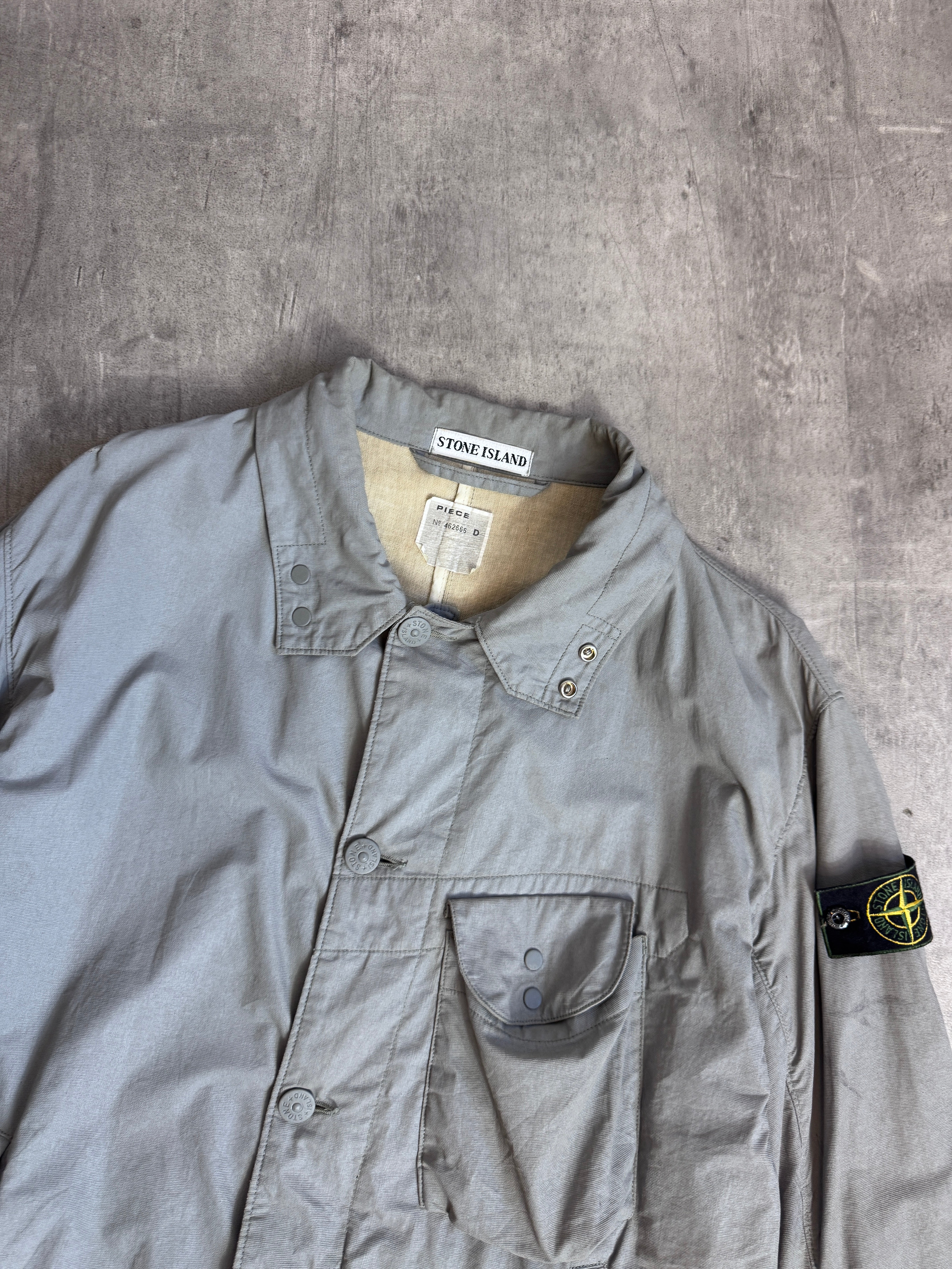 S/S Stone Island 1999' Grey Cotton Button Down Multipocket Tech