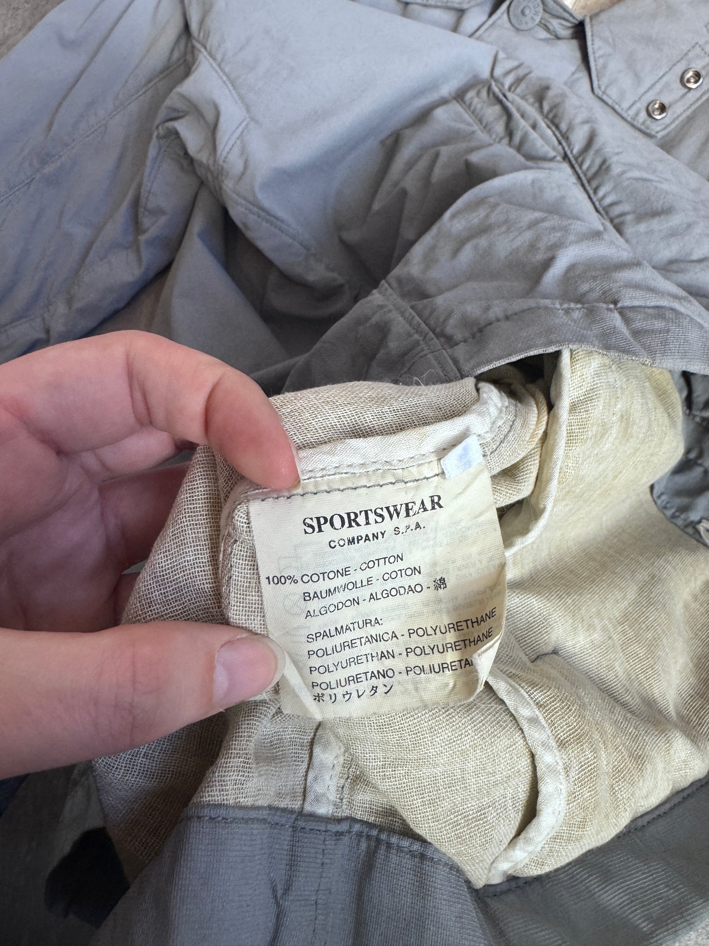 S/S Stone Island 1999' Grey Cotton Button Down Multipocket Tech Jacket