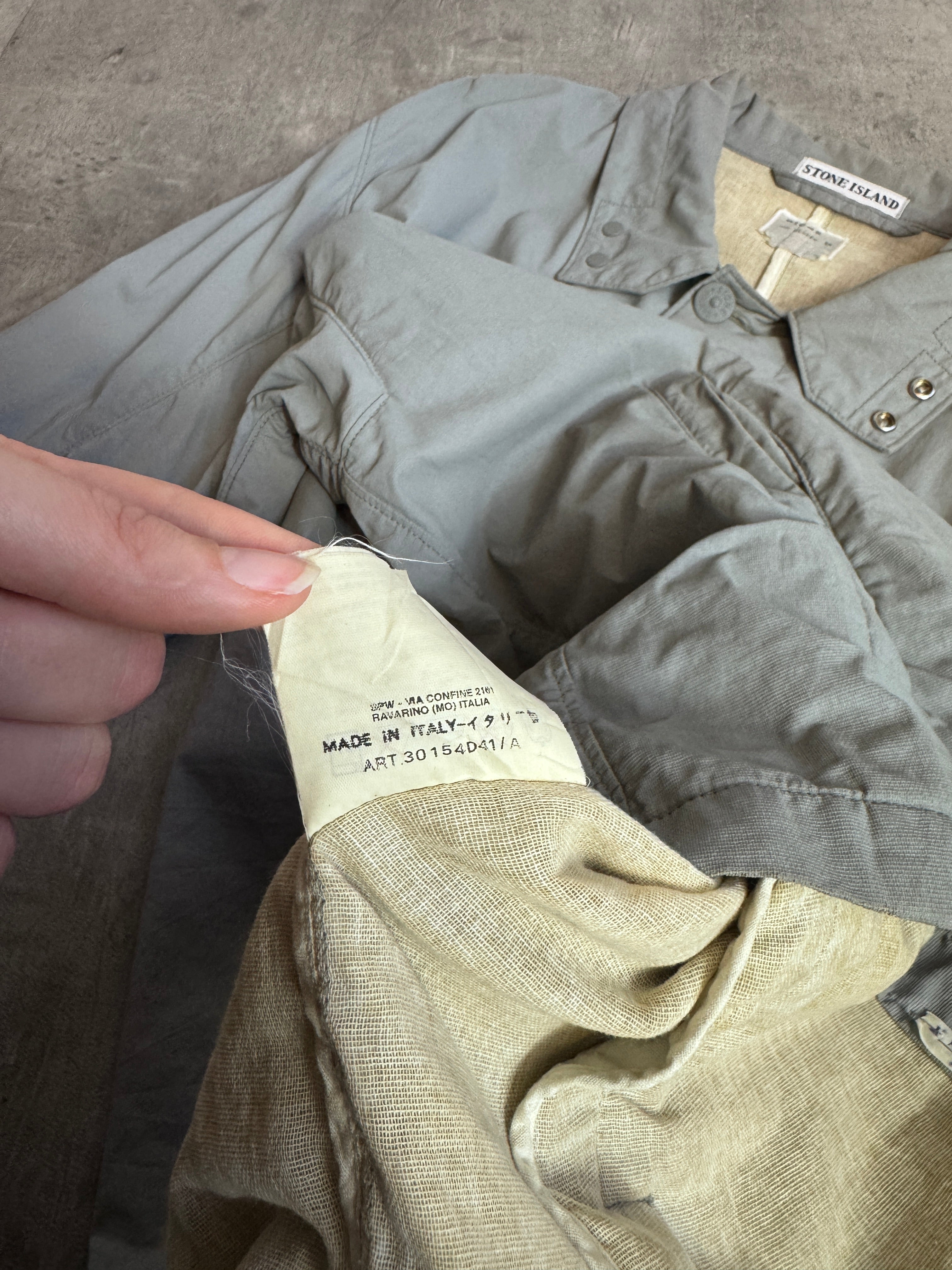 S/S Stone Island 1999' Grey Cotton Button Down Multipocket Tech