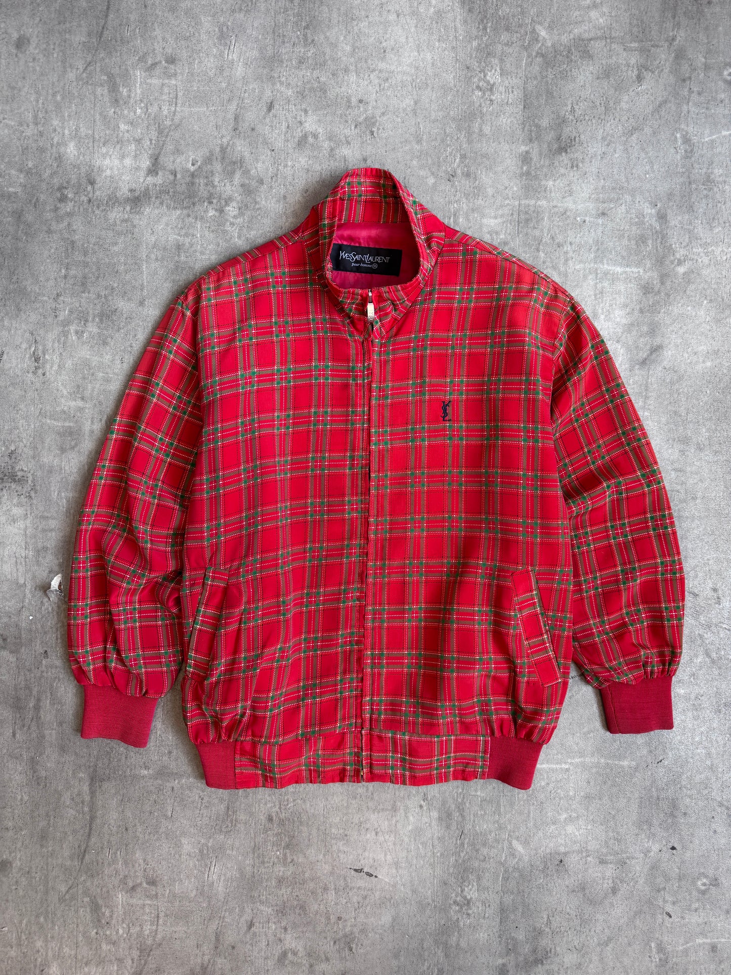 1980's YvesSaintLaurent Tartan Check Harrington Jacket