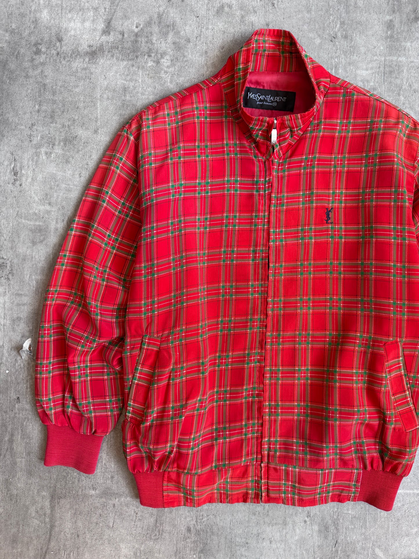 1980's YvesSaintLaurent Tartan Check Harrington Jacket