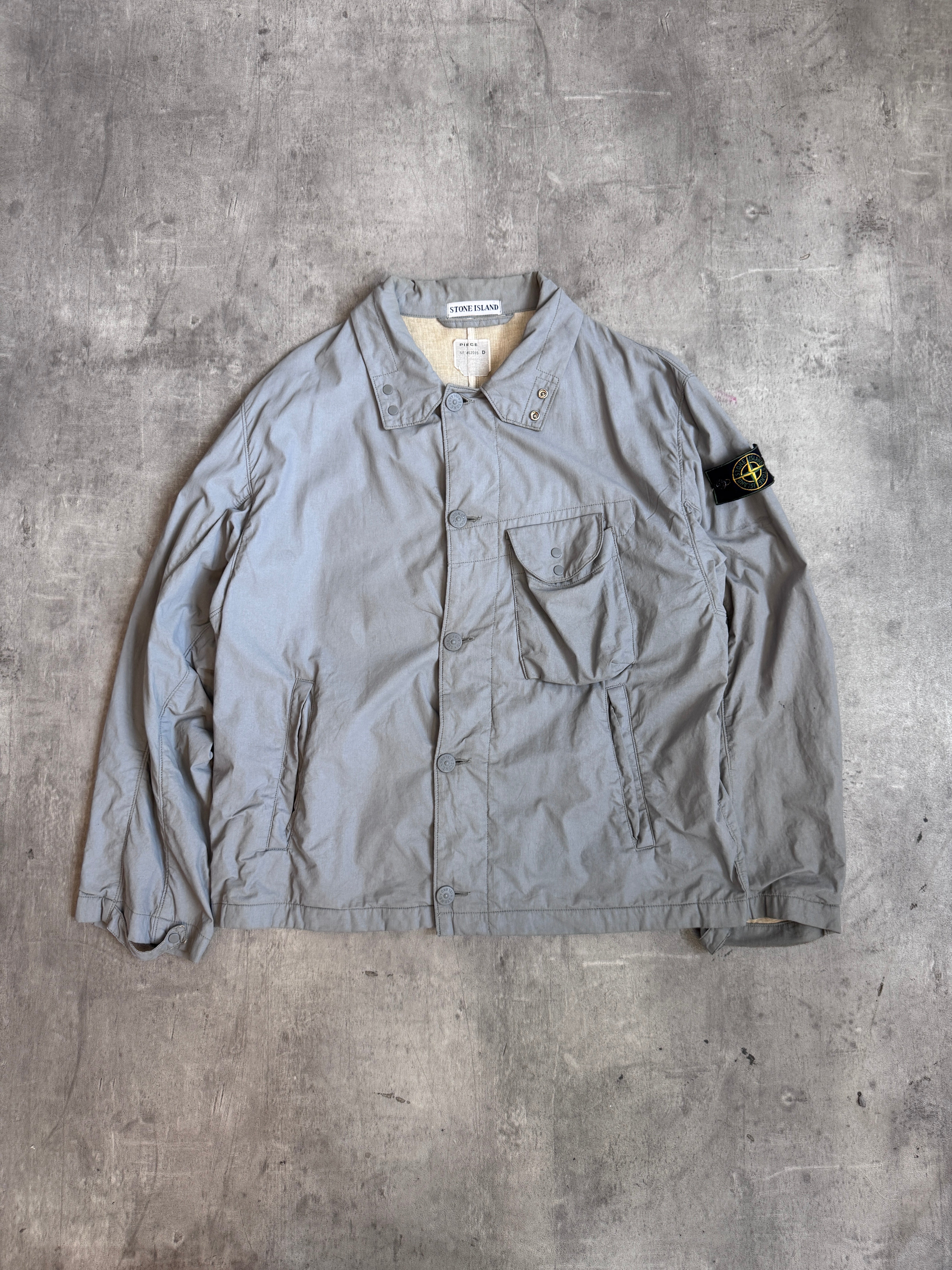 S/S Stone Island 1999' Grey Cotton Button Down Multipocket Tech