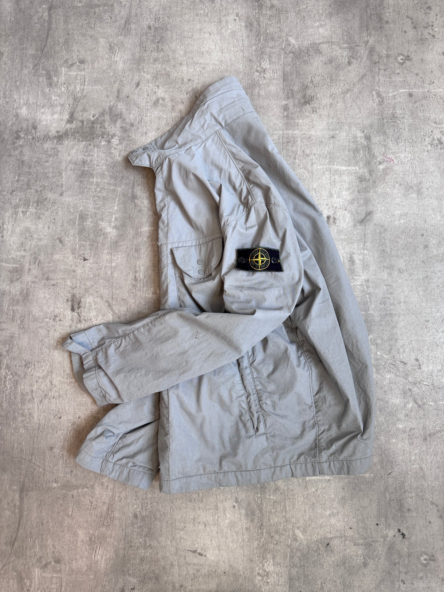 S/S Stone Island 1999' Grey Cotton Button Down Multipocket Tech Jacket