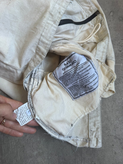 A/W 2004 Stone Island Raso Gammato Cream Distressed Tech Jacket (Sold As Seen)