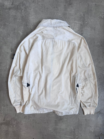 A/W 2004 Stone Island Raso Gammato Cream Distressed Tech Jacket (Sold As Seen)