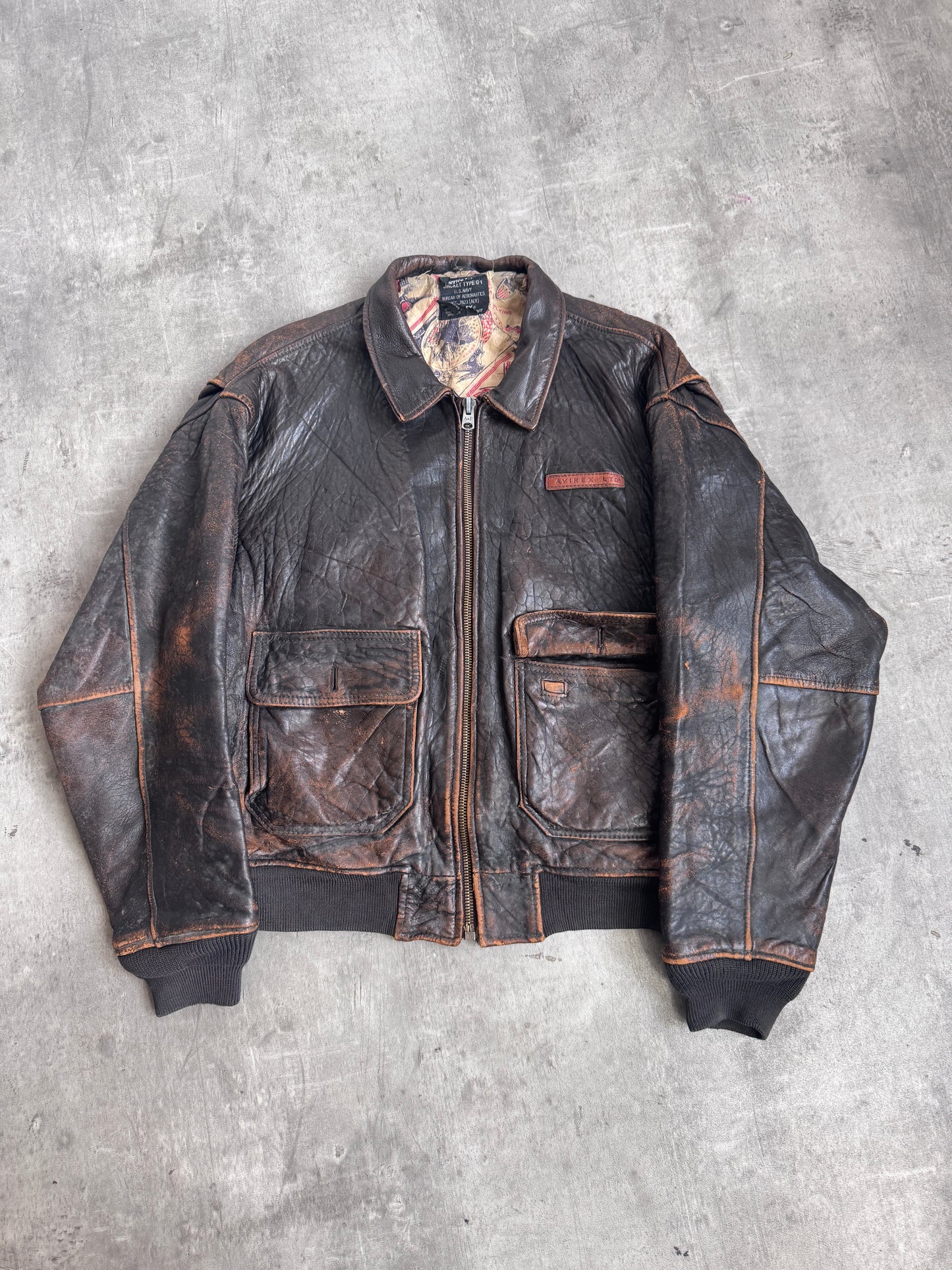 Avirex Weathered Brown G-4 Leather Jacket