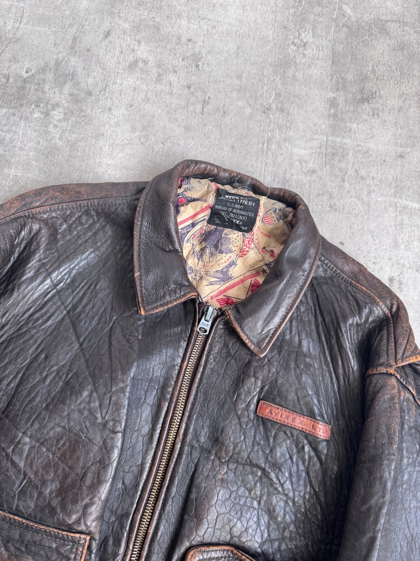 Avirex Weathered Brown G-4 Leather Jacket