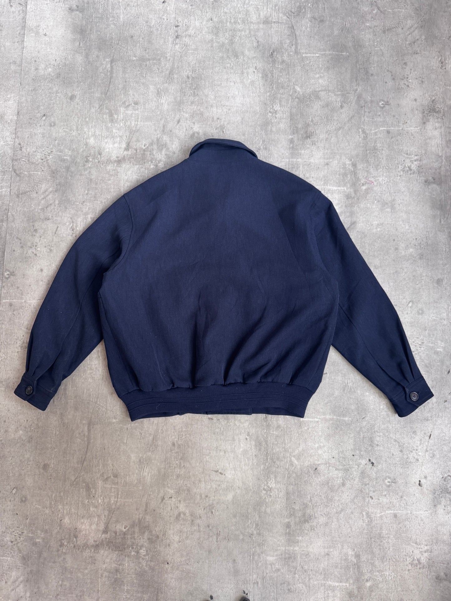 Christian Dior Circle Cut Navy Embroidered Bomber Jacket