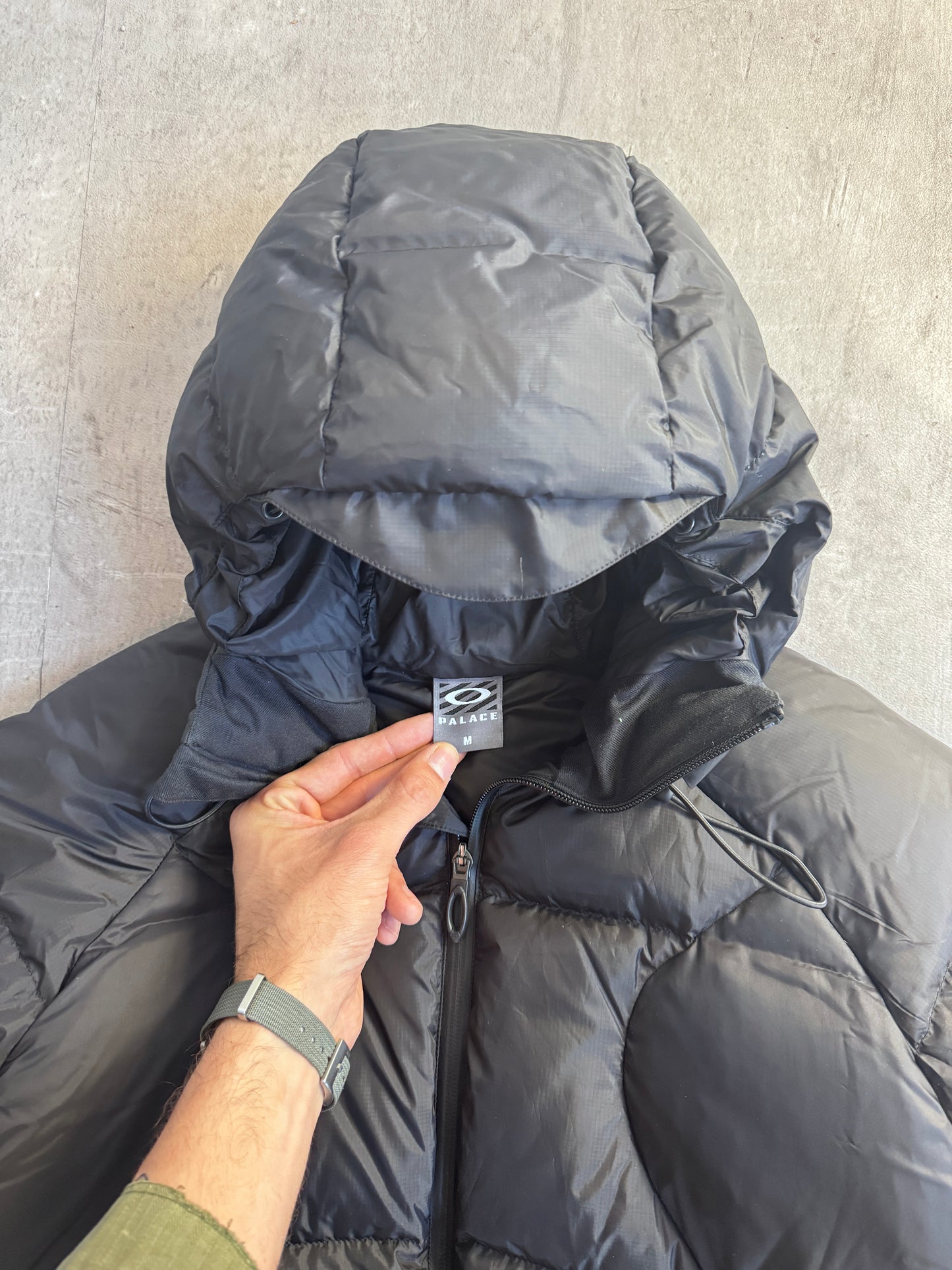 Palace x Oakley Black Hooded Puffer Jacket