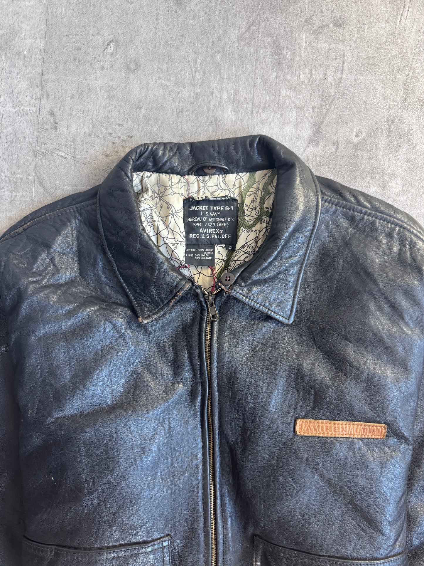 90s Avirex G-1 Leather Flight Jacket