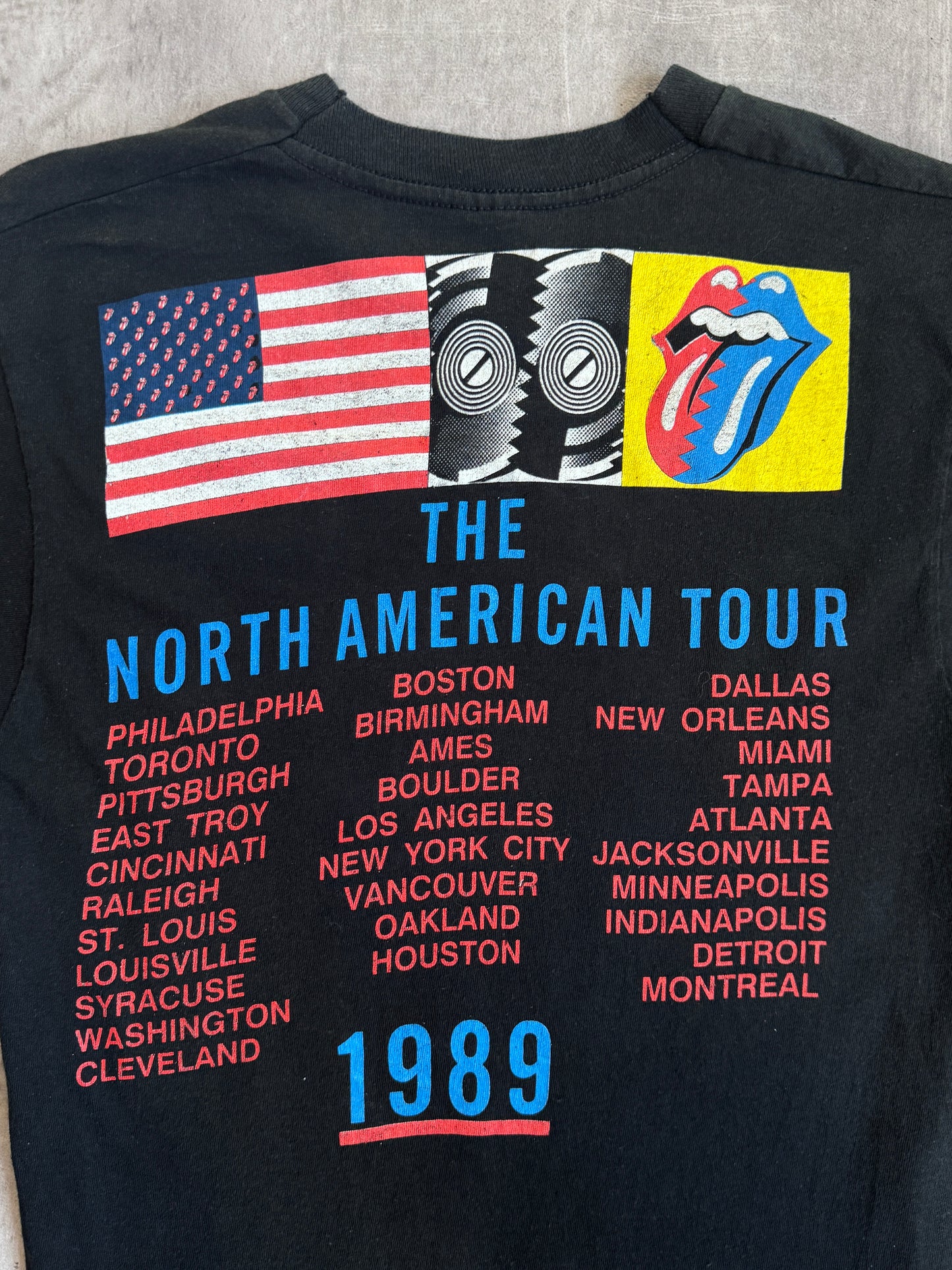 1989 Rolling Stones North USA Tour Single Stitch Graphic Tee