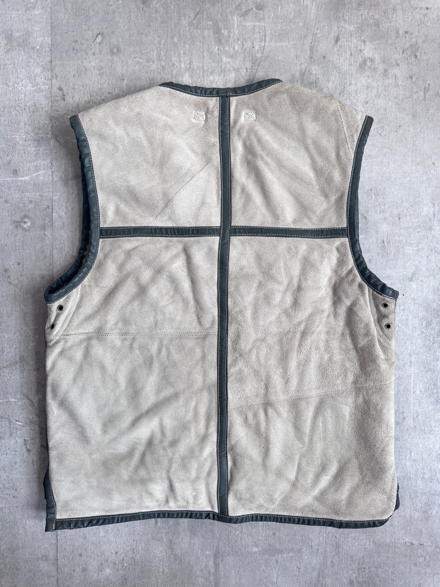 Diesel Cow Leather Lined Suede Pocket Gilet