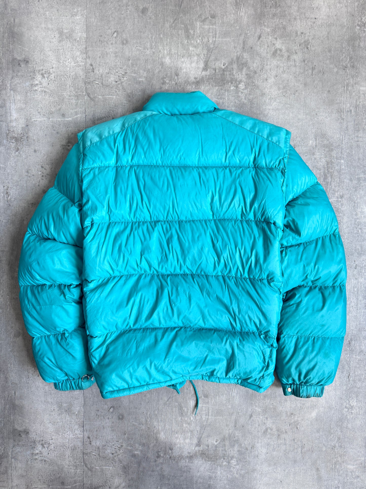 Moncler Detachable Sleeve Turquoise Puffer Jacket