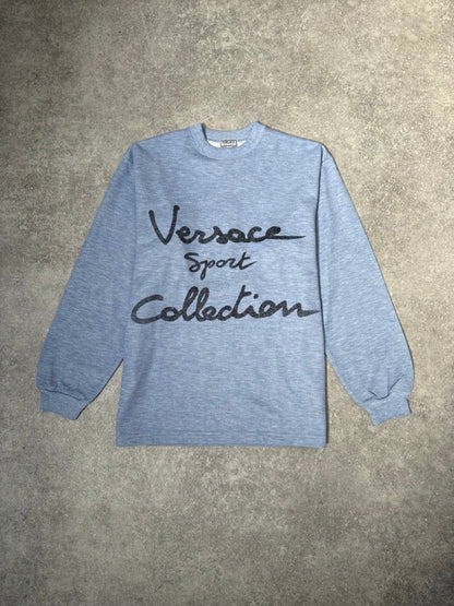 Versace Sport Baby Blue Spellout Sweater