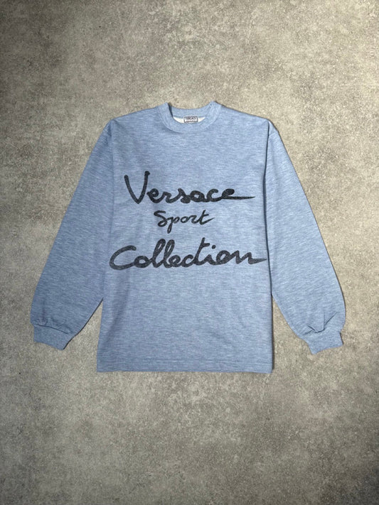 Versace Sport Baby Blue Spellout Sweater