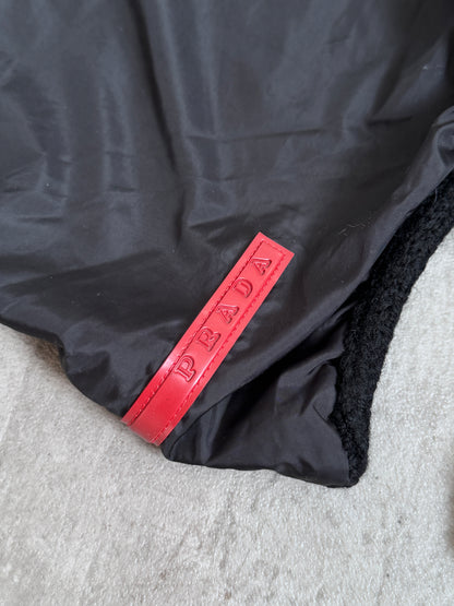 Prada Black Nylon Knit Scarf