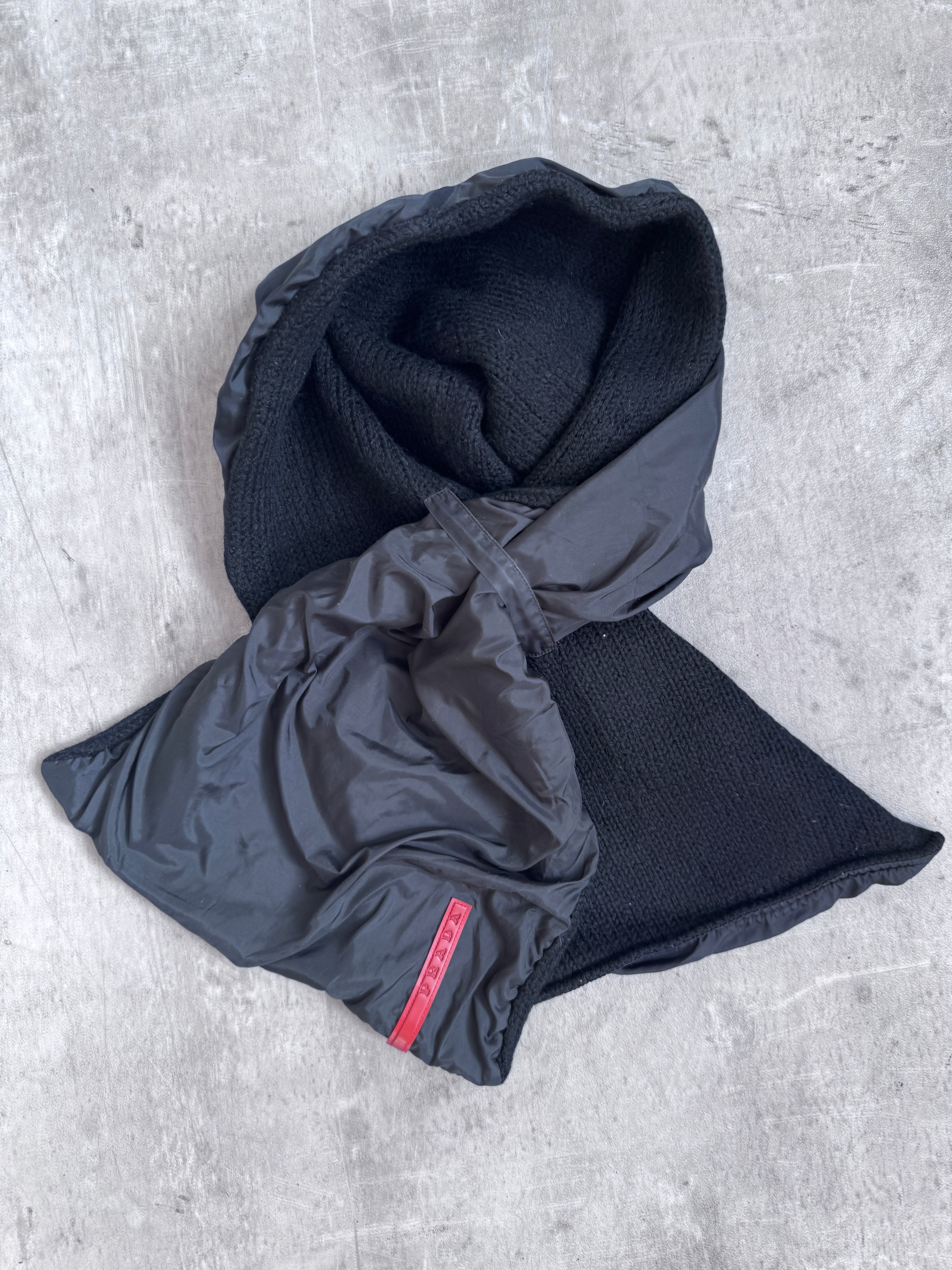 Prada Black Nylon Knit Scarf – Vintage