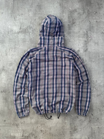 Stussy Plaid Drawstring Hooded Bomber Jacket