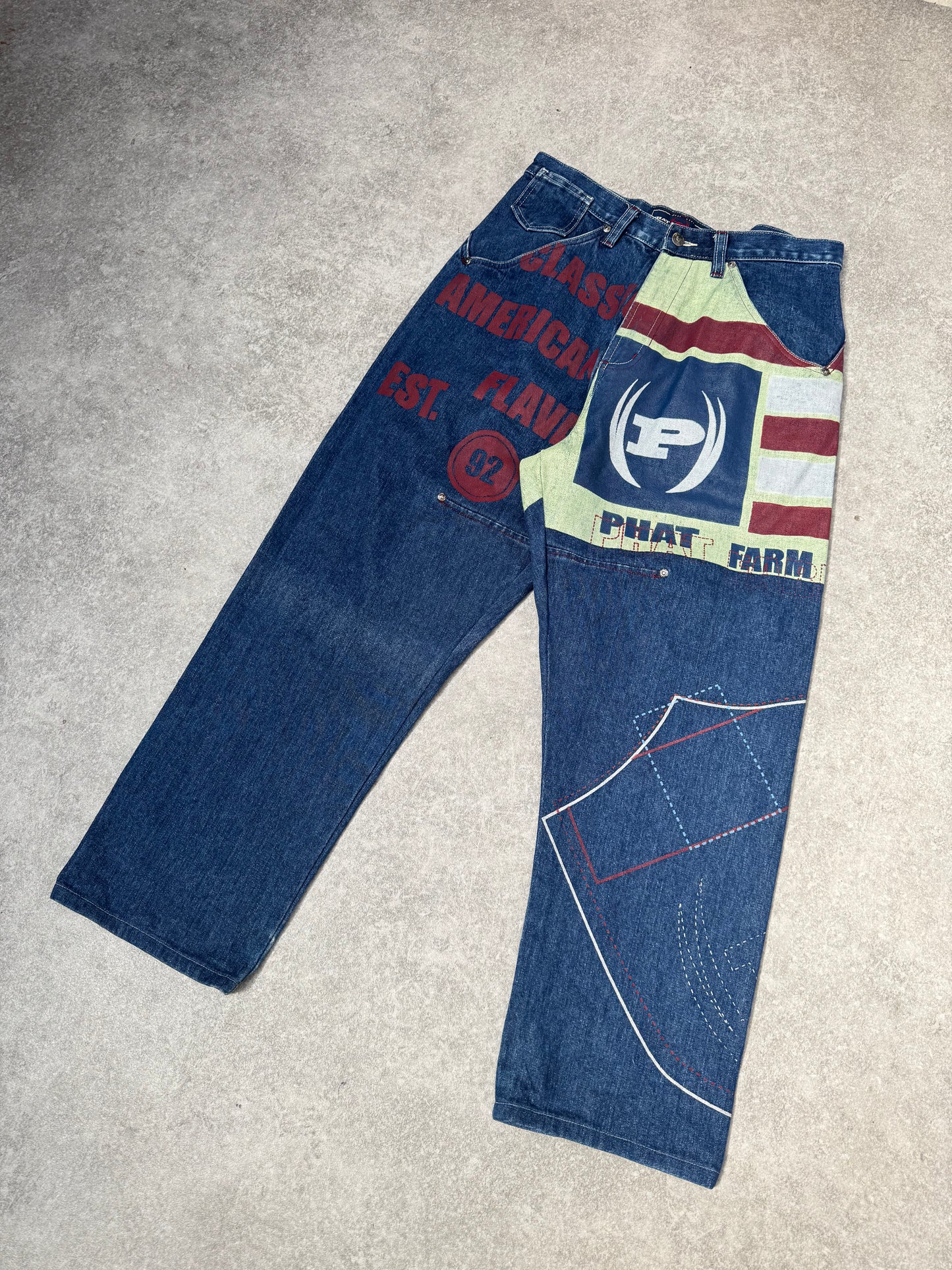 Phat Farm American Grpahic Denim Jeans